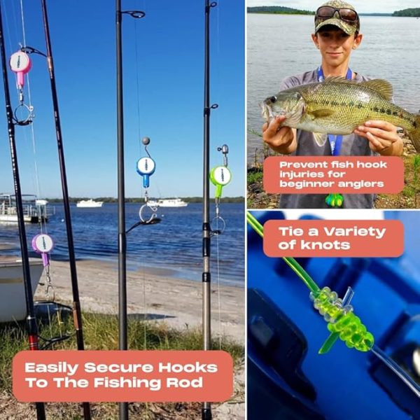 HOOK-EZE Fishing Knot Tying Tool | Protect from Fish Hooks | Tie Fishing Knots Easily | Cool Gadgets for Fishermen | Ice Fly Fishing | Fishing Accessories for Beginner Anglers | Nail Knot Tool - Image 2